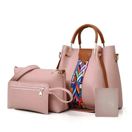 4 piece Handbag Pink