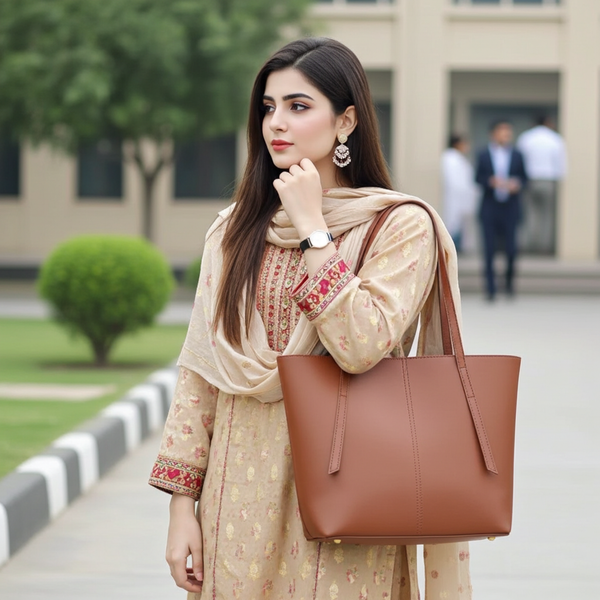 Nova Tote Brown 3 Piece Bag