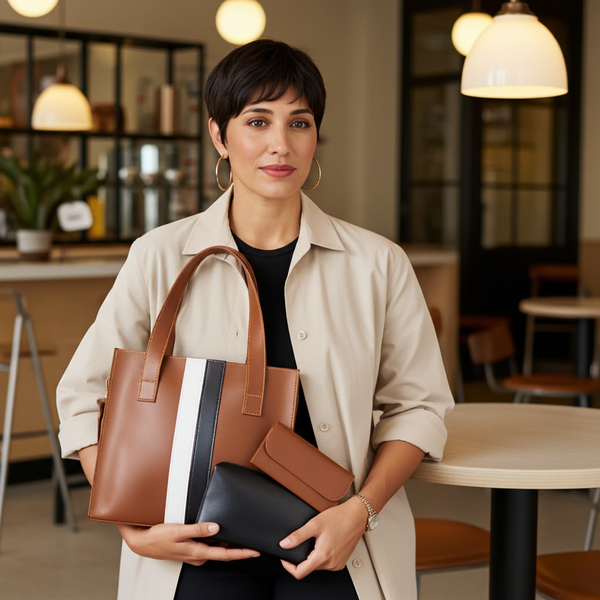 Morocco 3Pcs Shoulder Bag Brown