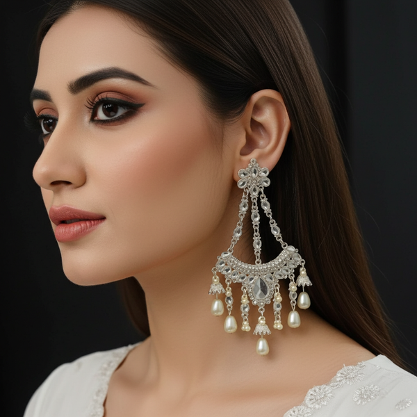 Palki Drops Earrings Silver