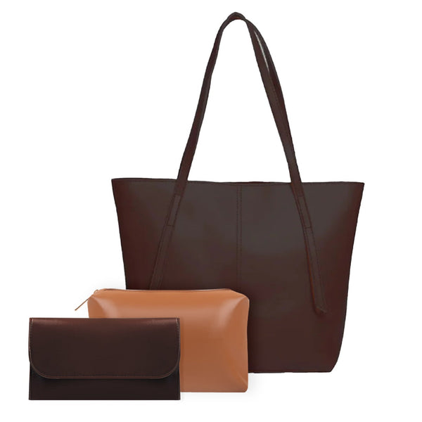 Nova Tote Choclate Brown 3 Piece