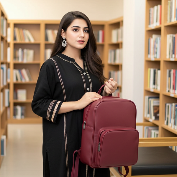 Stylish Maroon Backpack