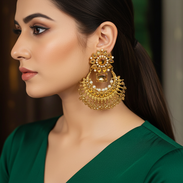 Malika Chand Balis Gold Earrings