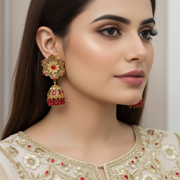 Ruby Ruttan Jhumkay Earrings