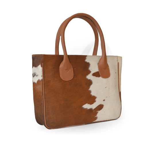 Cowhide Hair On Handbags Brown & white