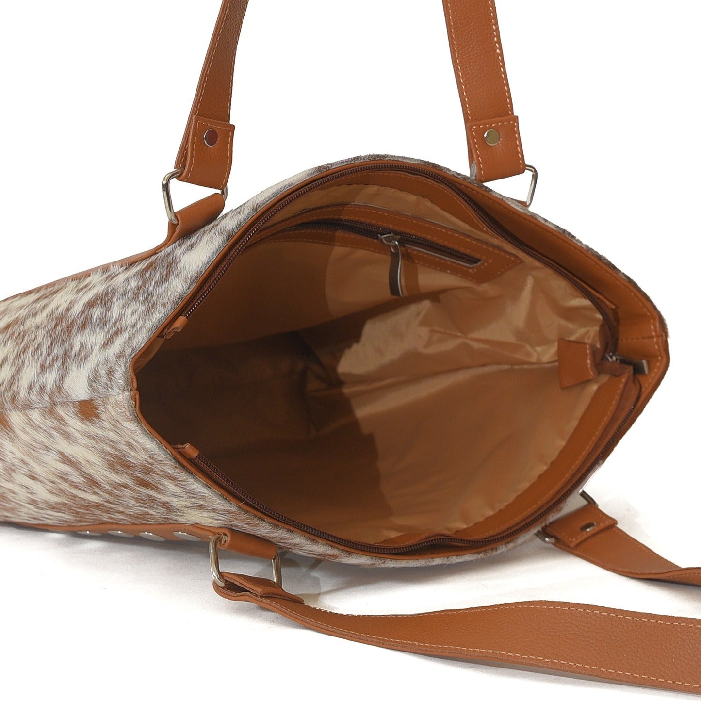 Cowhide Hair On Handbags  Brown & white